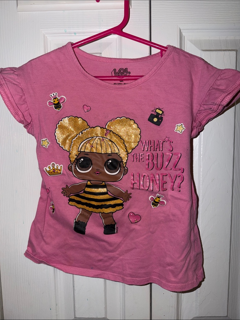 L.O.L. Surprise! Pink Short Sleeve Bee Doll Graphic Tee